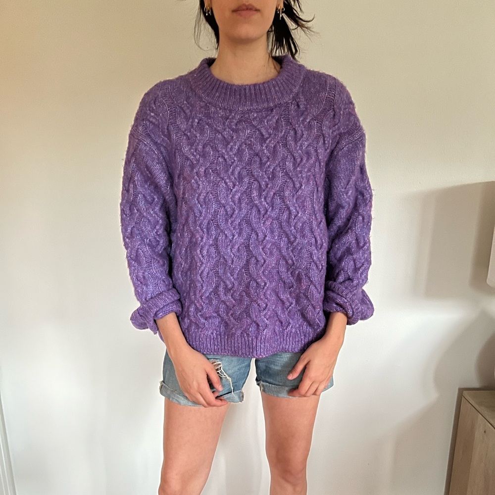 Zara purple chunky knit sweater
